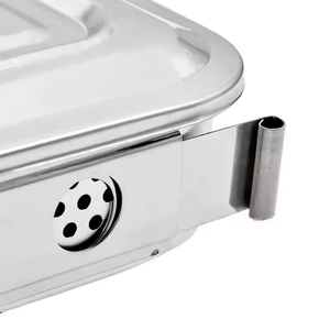 Gran oferta, bandeja de instrumentos de acero inoxidable, caja de esterilización, esterilizador Dental cuadrado, placa contenedora con agujero - Product Image 4