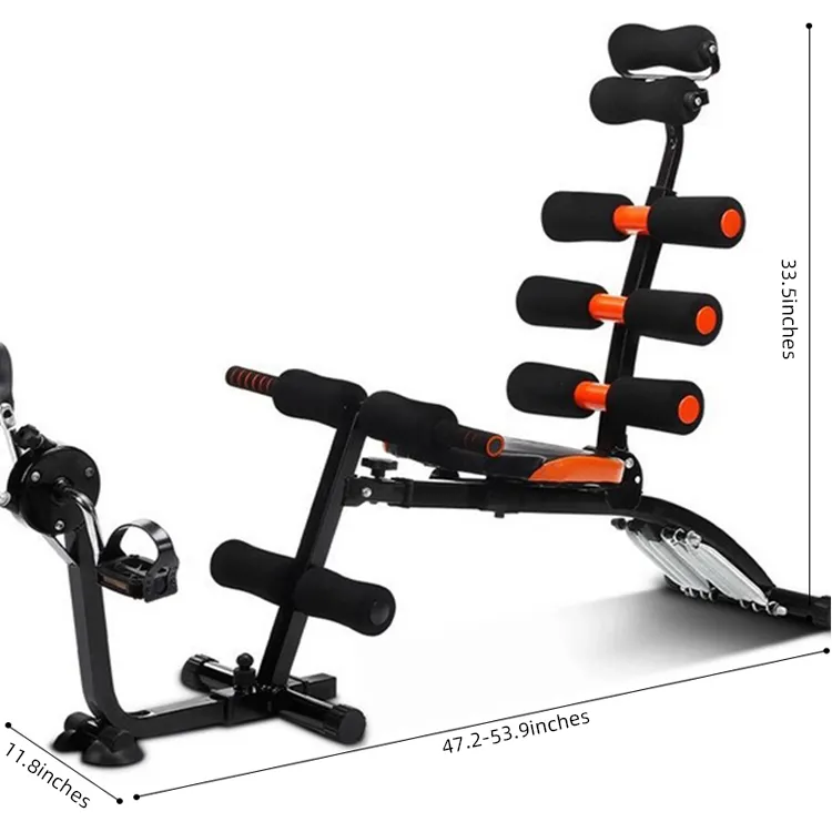 Многофункциональное оборудование для тренажерного зала, тренажер для живота, регулируемое фитнес-оборудование, 6 упаковок, тренажер для ухода с педалью