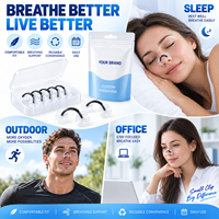 Dispositif anti-ronflement à marque privée, dilatateur nasal en silicone de qualité médicale, emballage personnalisé, aérateurs nasaux réutilisables pour un meilleur sommeil