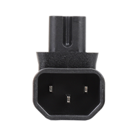Adaptateur d'alimentation coudé mâle IEC C14 vers femelle C7, 3 broches, certifié CE ROHS, en Cuivre+PC+ABS, pour UE/Royaume-Uni/France - Vente Flash