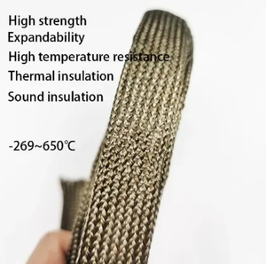 Hoch temperatur beständiges, verdicktes, mit Basalt fasern ummanteltes Rohr, feuerfestes, mit Mineral fasern geflochtenes Kabelbaum-Glasfaser gehäuse - Product Image 2