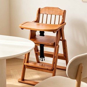 Silla Alta Multifuncional Plegable de Madera para Bebés, Muebles Montessori para Guardería, Silla de Comedor para Niños de Jardín de Infancia - Product Image 3