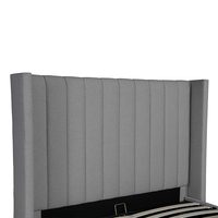 Willsoon Cadre de lit en bois King-Size au design moderne avec panneau de rembourrage souple en tissu de lin de luxe pour chambre à coucher