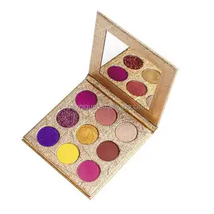 Venta al por mayor 9 Pan Christmas 2024 impermeable de alta calidad brillo sombra de ojos maquillaje Etiqueta Privada paleta de sombras de ojos logotipo personalizado