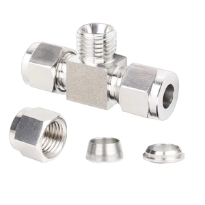 Raccord de tube en T de compression en acier inoxydable 304/316 pour source d'air de pétrole et de gaz et tube en cuivre pour basse pression (1/8 \ "-1/<span class=keywords><strong>2</strong></span> \") - Product Image 2