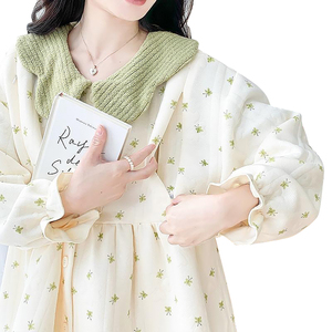 Vente en gros de pyjamas antibactériens 7A pour femmes enceintes, chaleur post-partum automne <span class=keywords><strong>hiver</strong></span>, allaitement, vêtements de détente, <span class=keywords><strong>ensemble</strong></span> de maternité - Product Image 3