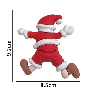 Décoration de gâteau de Noël : Père Noël couché dans la neige avec un simple message Joyeux Noël pour la décoration des desserts de fêtes - Product Image 3