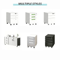 Armoire de classement mobile à trois tiroirs multicolore, armoire mobile A4, armoire de classement en acier et armoire de rangement de bureau