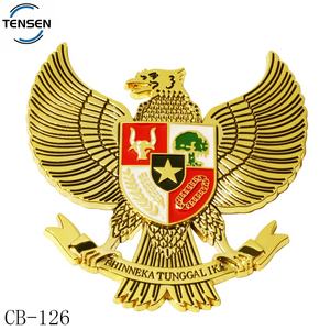 高品质圆形金属汽车标志徽章合金铭牌压铸，带服装和汽车贴纸 - Product Image 6