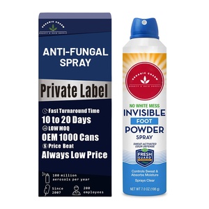 Spray de soin des pieds naturel Poudre d'absorption d'humidité Déodorant <span class=keywords><strong>anti</strong></span>-<span class=keywords><strong>transpirant</strong></span> alternatif Sans talc Service OEM Prix de gros - Product Image 1