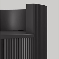 Comptoir de réception rond design avec rangement intégré pour salon de manucure, mobilier de réception contemporain
