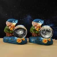 Vente en gros de lampes créatives Van Gogh Nuit étoilée, sphère en cristal blanc lumineuse, gravée en 3D, boule de cristal, emballage en boîte en papier, pour bureau