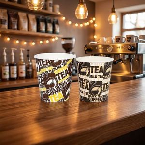 Vente en gros de gobelets en papier kraft biodégradables personnalisés de 7 oz pour boissons chaudes et froides avec couvercles - Product Image 5