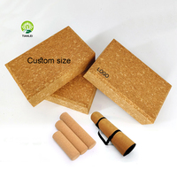 Bloque de Yoga de ladrillo medio redondo de corcho de alta densidad transpirable antideslizante duradero ecológico natural con tamaños personalizados