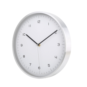 Reloj de Pared Tradicional Minimalista Personalizable, Simple, de Metal Blanco, de 10 Pulgadas, Silencioso, de Cuarzo - Product Image 3