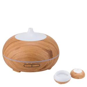 Lámpara LED de Color para el hogar, generador de niebla, humidificador de aire de madera natural, aceite esencial, difusor de Aroma eléctrico de grano de madera