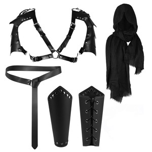 En stock en EE. UU. Armadura de hombro de cuero sintético estilo medieval, conjunto de disfraz de caballero con protectores de brazo para fiesta de Halloween - Product Image 3