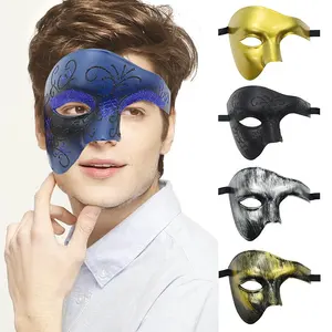 Masquerade Vintage high-end dicat setengah wajah masker mata Phantom Opera topeng dilukis tangan