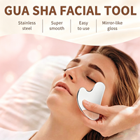 Outil facial Gua Sha en acier inoxydable, planche Guasha en métal, masseur sculptant le visage, outil de massage pour le soin de la peau, pour le visage, les yeux, le cou, le corps, spa