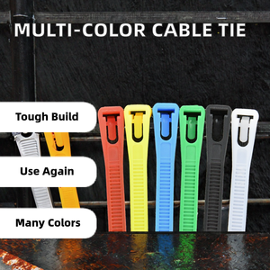 XG 5x200 Bridas de nailon reutilizables y liberables de 4.8mm*200mm - Temperatura de trabajo de -40~+120°C Rojo/Amarillo/Azul/Verde/Negro/Blanco Varios - Product Image 2