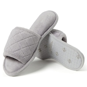 Da <span class=keywords><strong>donna</strong></span> in velluto corallo a punta aperta per la casa interna per <span class=keywords><strong>pantofole</strong></span> Soft Memory Foam ammortizzante antiscivolo per la primavera invernale autunno camera da letto in - Product Image 1