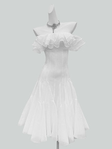 Robe élégante <span class=keywords><strong>rose</strong></span> à épaules dénudées King Mcgreen Star, à volants, ajustée pour mettre en valeur la silhouette, jupe longue - Product Image 5