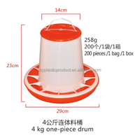 Nouvelle mangeoire à volaille en plastique robuste avec poignée, distributeur automatique de poulet monobloc pour poulailler de jardin, rouge et blanc, garantie 1 an
