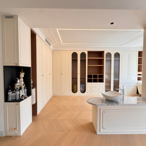 Placard en bois massif de style moderne chambre à coucher salon armoire vestiaire à bas prix Mdf porte fabricant Direct Home Furniture - Product Image 1