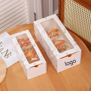 Scatola di biscotti per pasticceria con logo personalizzato singolo Gourmet Bio-degradabile alla moda scatola di biscotti di carta con finestra - Product Image 1