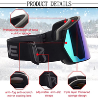Lunettes de ski polarisées de haute qualité 2026 avec verres PC, lunettes de sécurité pour snowboard, lunettes de sport magnétiques pour le ski, logo personnalisé