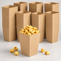 Boîte à Popcorn en Carton Recyclable de Qualité Alimentaire avec Dessus Festonné et Logo Personnalisé en Relief pour Emballage de Snacks, Chewing-gum et Sushi – Vente en Gros