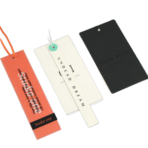 350g giấy trắng tráng Nhãn quần áo logo dập nổi thanh lịch quà tặng đơn giản treo thẻ cho hàng may mặc - Product Image 5