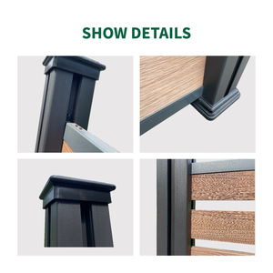 Clôture en WPC avec cadre en aluminium, imperméable, écologique, protection UV, modélisation 3D, panneaux de clôture pour jardin japonais - Product Image 4