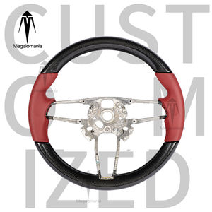 Volante de Cuero y Fibra de Carbono Compatible con <span class=keywords><strong>Porsche</strong></span> Panamera Cayenne Macan 718 911 <span class=keywords><strong>Cayman</strong></span> 918 Taycan Boxster 971 997 958 - Product Image 1