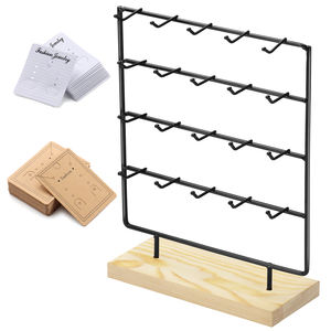 Présentoir de boucles d'oreilles en fer à 4 niveaux et 20 crochets Support de rangement pour bijoux Support de présentation pour boucles d'oreilles Présentoir pour boucles d'oreilles - Product Image 3