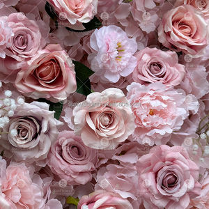 Sunwedding fabrika toptan yeni ipek pembe gül çiçek duvar 5D Roll Up çiçek duvar dekorasyon - Product Image 4