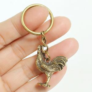批发复古黄铜鸡吊坠公鸡包吊坠金属钥匙扣 - Product Image 1