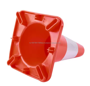 Cône de signalisation routière en PVC haute visibilité 30 cm avec base en caoutchouc et col réfléchissant pour zones de travaux routiers – Approvisionnement B2B en gros - Product Image 3