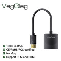 VegGieg - Convertidor DP a HDMI 4K 30Hz al por Mayor, Adaptador DisplayPort a HDMI Macho a Hembra con Chip CS5218 y Cable OFC para PC y TV