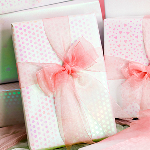 Rollo de papel de regalo estampado en caliente con purpurina de 80GSM al por mayor embalaje de regalo de lujo metálico personalizado - Product Image 6