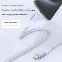 Cable USB-C 2.0 Corto de 0.1/0.2/0.3m, Fabricación OEM/ODM, Carga Rápida PD de 60W y Transmisión de Datos, 50cm, para iPhone 17 y Uso en Automóvil, Nailon