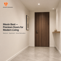 Puerta Interior Moderna de Madera Mexin Precolgada con Marco y Panel, Aislamiento Acústico para Dormitorio, Apartamento, Renovación del Hogar