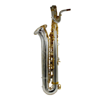 Eastern Music Pro Brass Baritone Saxophone - Silver Plated Body and Keys