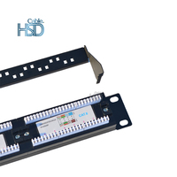 Harga terbaik 1U 19 inci rak pemasangan 24 Port Modular Keystone modul CAT7 CAT6A LAN jaringan kompatibel hitam Panel Patch