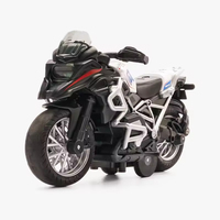 PANDAS 1:8 Modèle de vélo de course électrique en métal Jouet en alliage moulé sous pression pour garçons Modèle de voiture en métal Bend Road Simulation Plastic Decoration