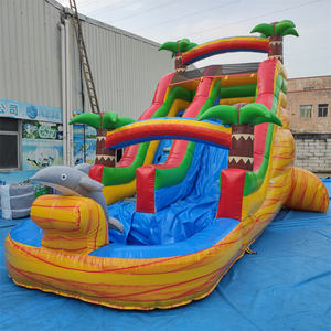Prezzo a buon mercato 18 piedi scivolo d'acqua luna rimbalzo gonfiabile con acquascivolo doppio scivolo gonfiabile - Product Image 6