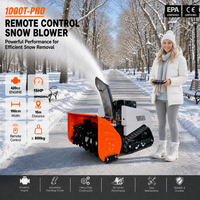 Souffleuse à neige hybride professionnelle VOL à essence, moteur 15HP, largeur de déblaiement 100cm, pour utilisation dans les jardins et allées.