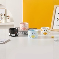 Tasse à eau en céramique empilable créative, motif chat de dessin animé mignon, idéale pour la maison, le café et le lait – Meilleure vente