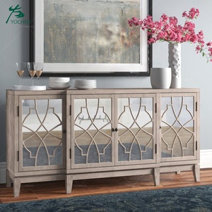 <span class=keywords><strong>Buffet</strong></span> moderne en <span class=keywords><strong>bois</strong></span> blanc de style antique avec miroir, armoire de rangement pour salle à manger, salon, cuisine, meubles de maison - Product Image 4