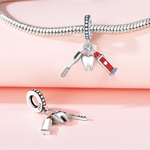 Perles en argent sterling 925 originales, pendentifs fins, breloques pour bijoux à bricoler soi-même, bracelet, article chaud transfrontalier pour <span class=keywords><strong>Amazon</strong></span> Coffee Charms - Product Image 4